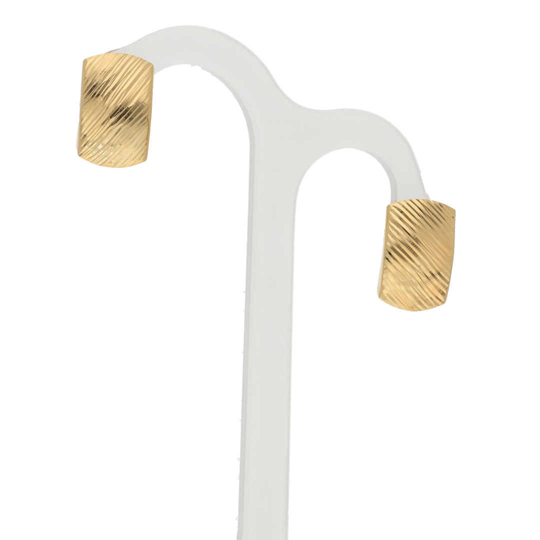 Gold Max Drama Rectangle Design Clip Earrings 18KT - FKJERN18K8930