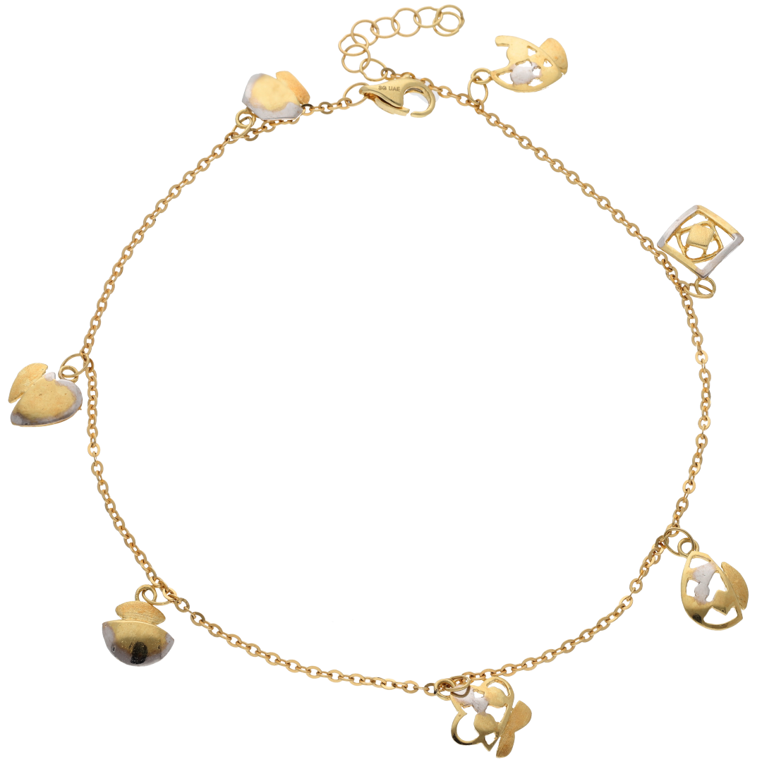 Gold Hanging Classy Design Anklet 18KT - FKJANKL18K9034