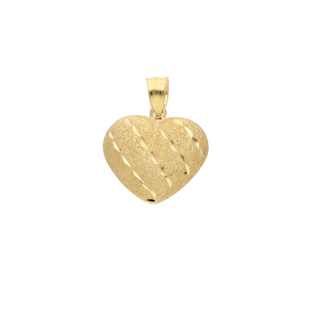 Gold Stud Heart Shaped Pendant 18KT - FKJPND18K9204
