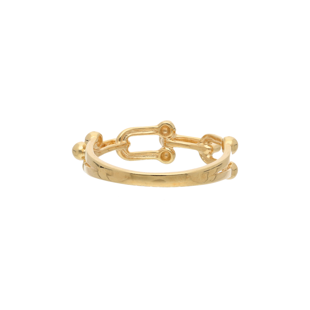 Gold Mention Paper Clip Hardware Ring 18KT - FKJRN18K9243