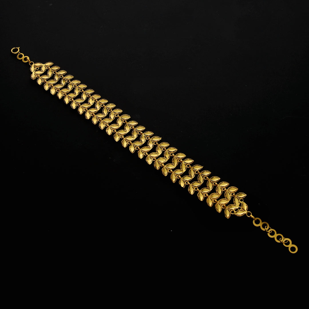 Gold Leaf Shaped Bracelet 21KT - FKJBRL21KM10249