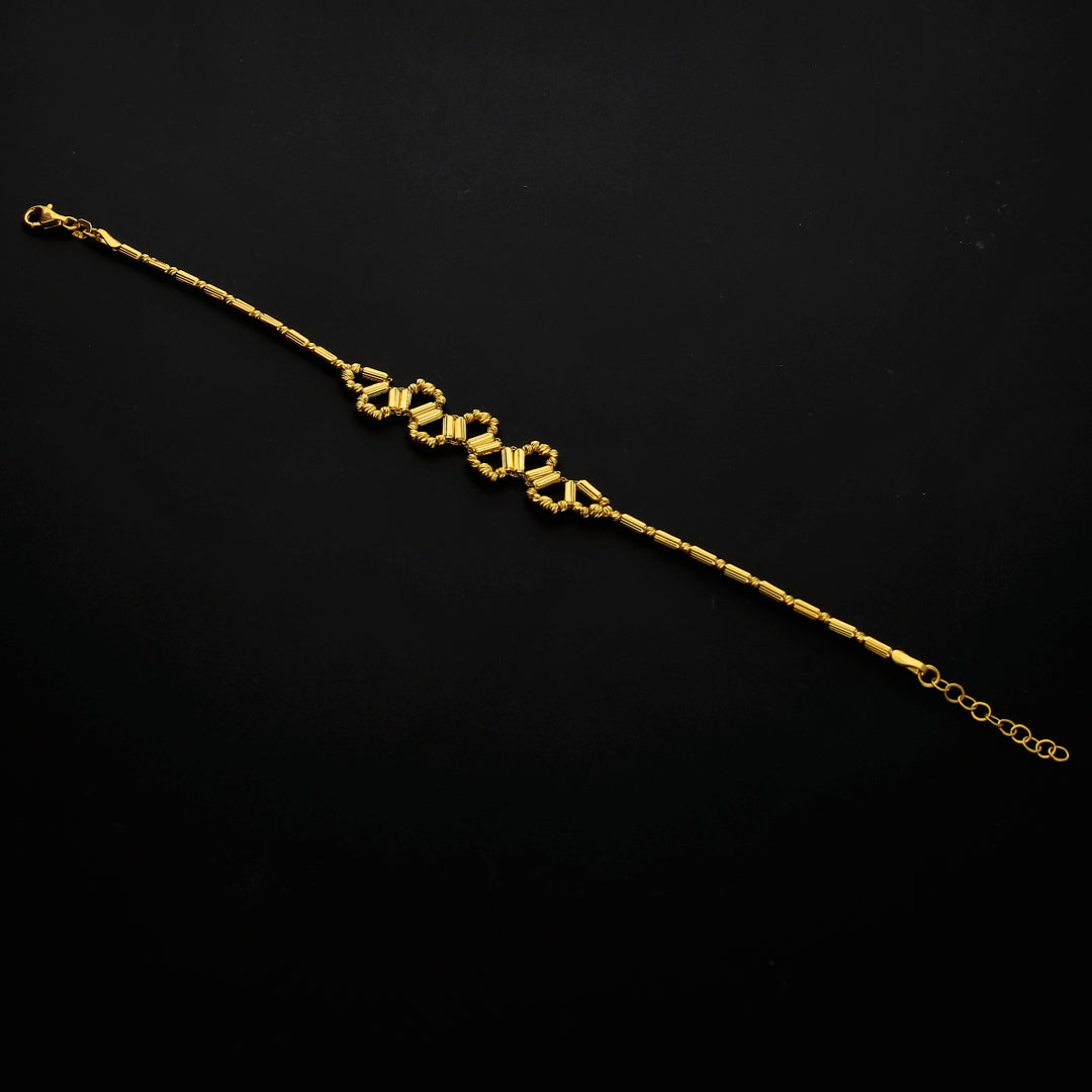 Gold Elongated Beads Bracelet 21KT - FKJBRL21KM10271