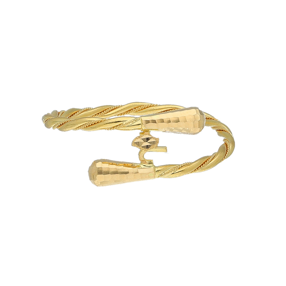 Gold Classic Twist Baby Bangle 21KT - FKJBNG21KM11823