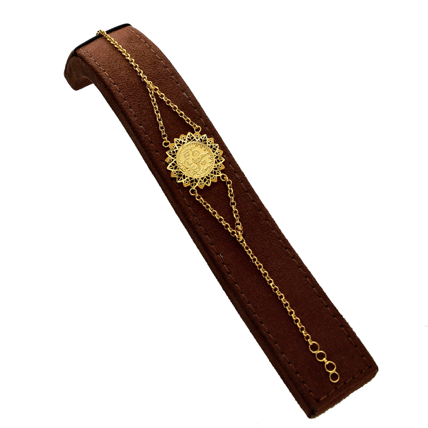 Gold Sunburst Ottoman Lira Bracelet 21KT- FKJBRL21KM10257