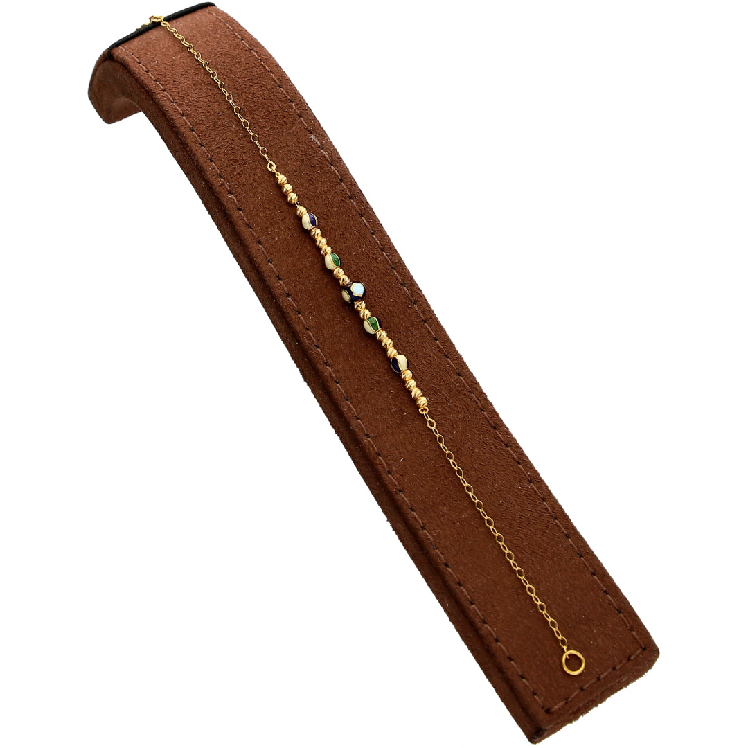 Gold Luminous Beaded Bracelet 21KT - FKJBRL21KM10305