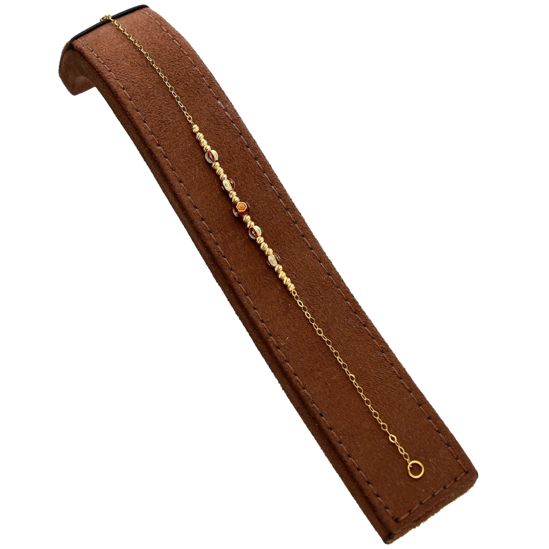 Gold Enamel Beaded Bracelet 21KT - FKJBRL21KM10306