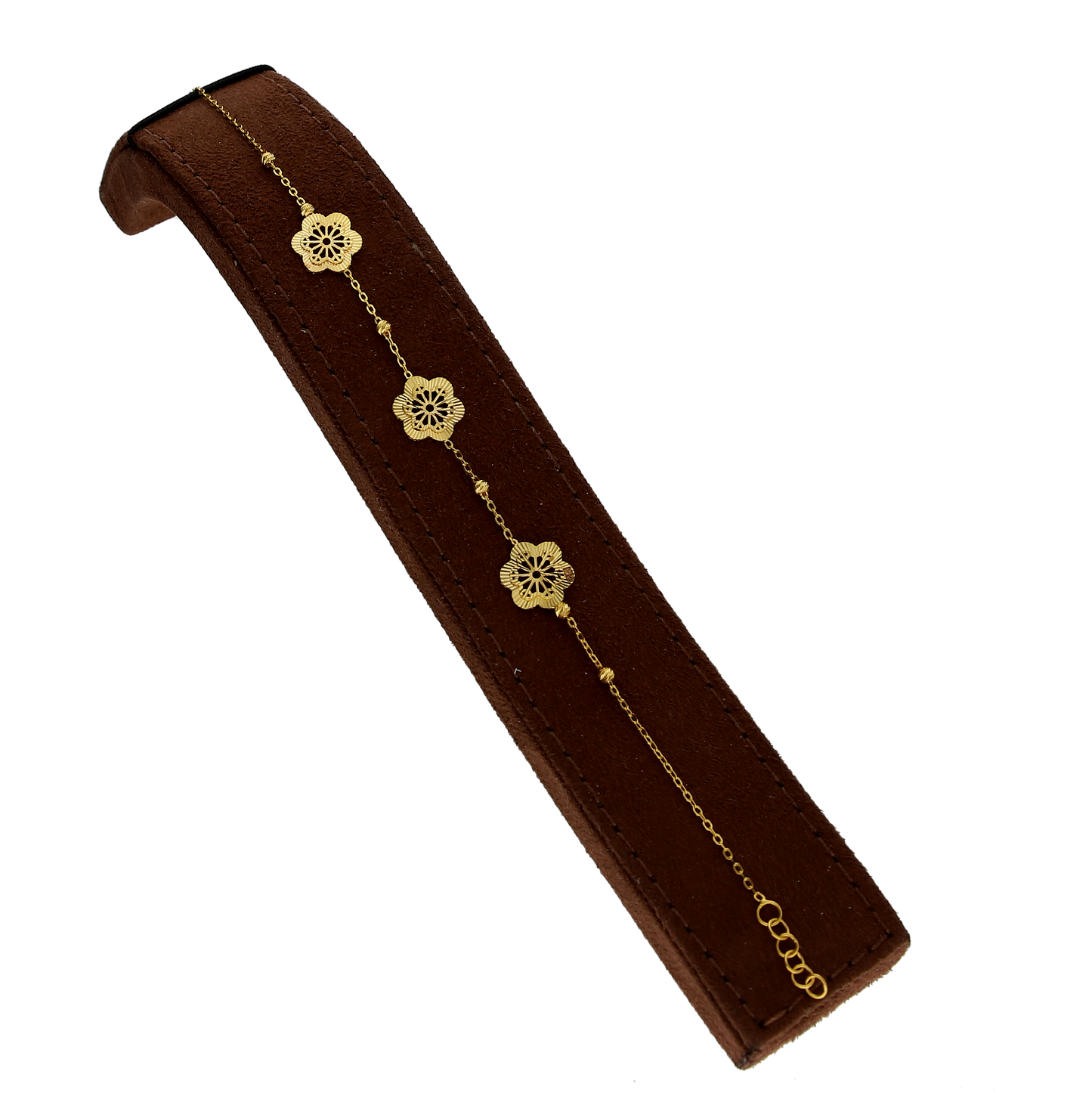 Gold Filigree Flower Link Bracelet 21KT- FKJBRL21KM10262