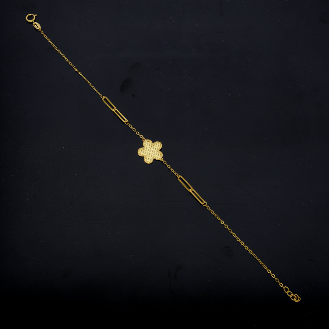 Gold Flower Shaped Bracelet 21KT - FKJBRL21KM12134