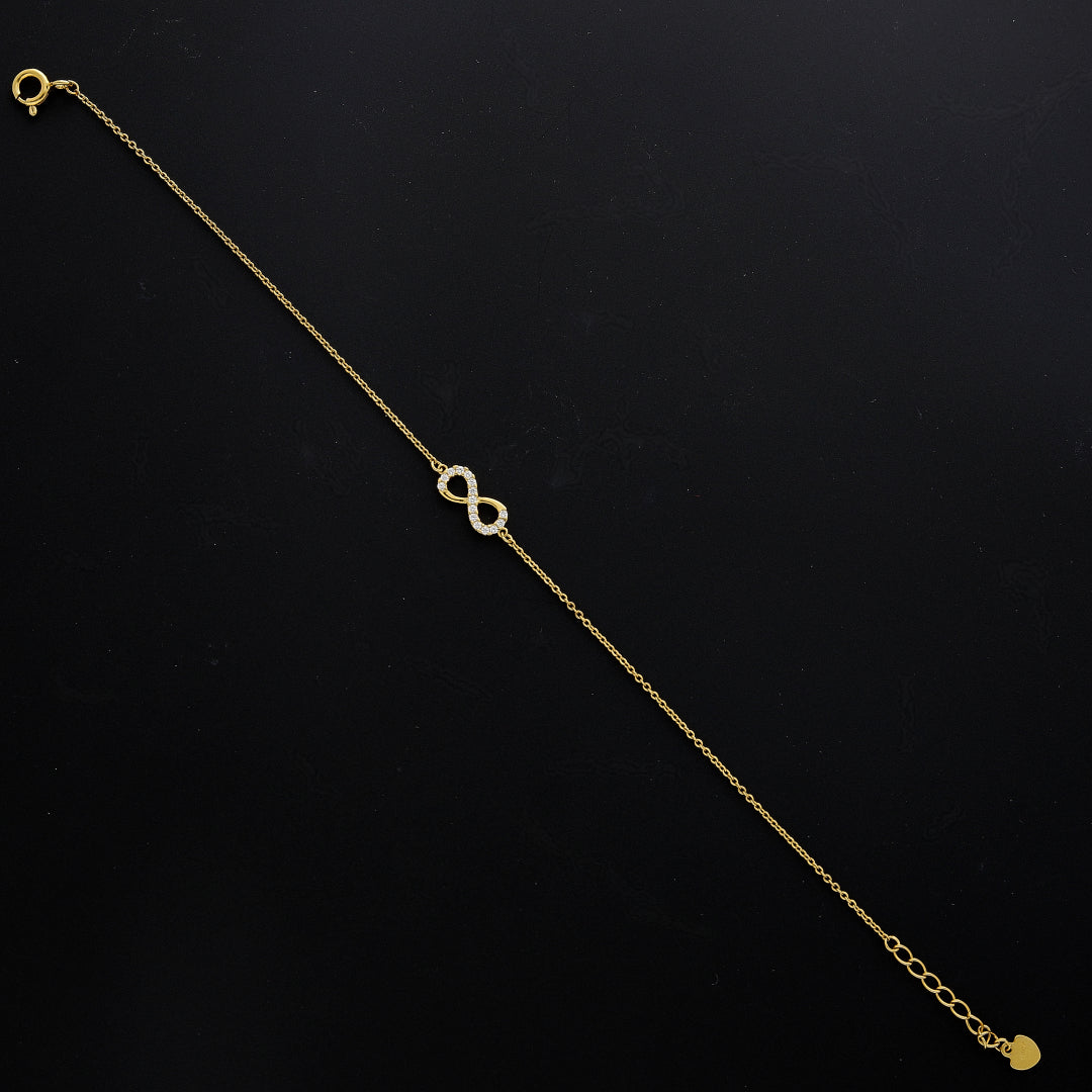 Sterling Silver 925 Infinity Charm Bracelet - FKJBRLSL10705