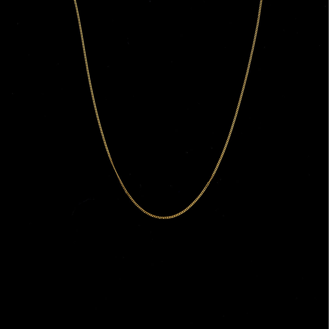 Gold Sleek Cuban Link Chain 21KT - FKJCN21KM10504