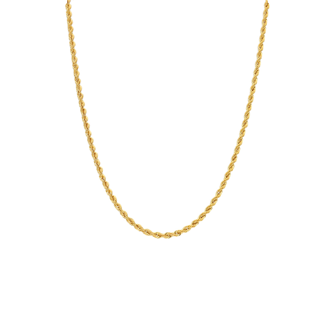 Gold Timeless Rope Link Chain 21KT - FKJCN21KM10505