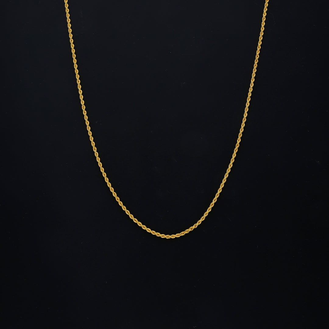 Gold Cable Style Chain 21KT - FKJCN21KM10507