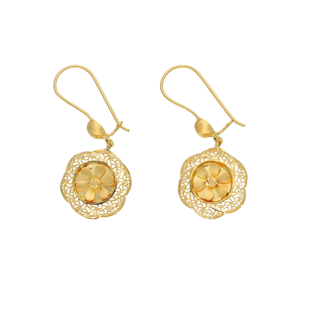 Gold Turkish Design Earrings 21KT - FKJERN21KM11780