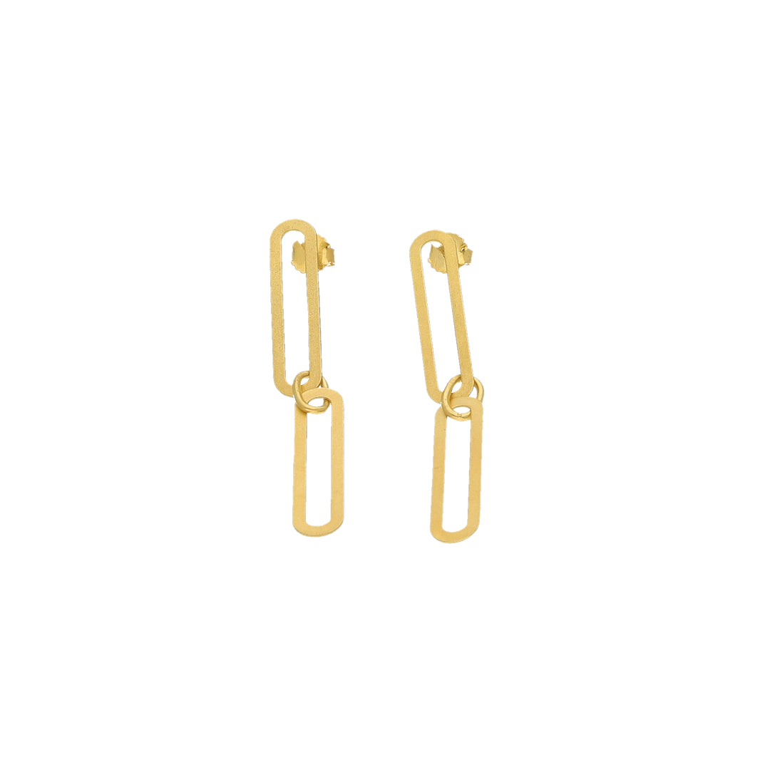 Gold Paperclip Earrings 21KT - FKJERN21KM11850