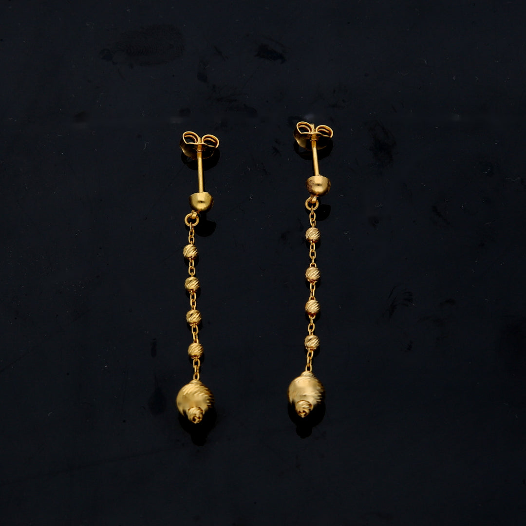 Gold Hanging Earrings 21KT - FKJERN21KM11878