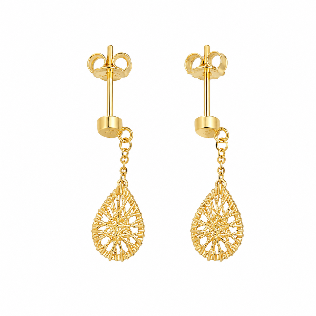 Gold Turkish Design Dangler Earrings 21KT - FKJERN21KM12052