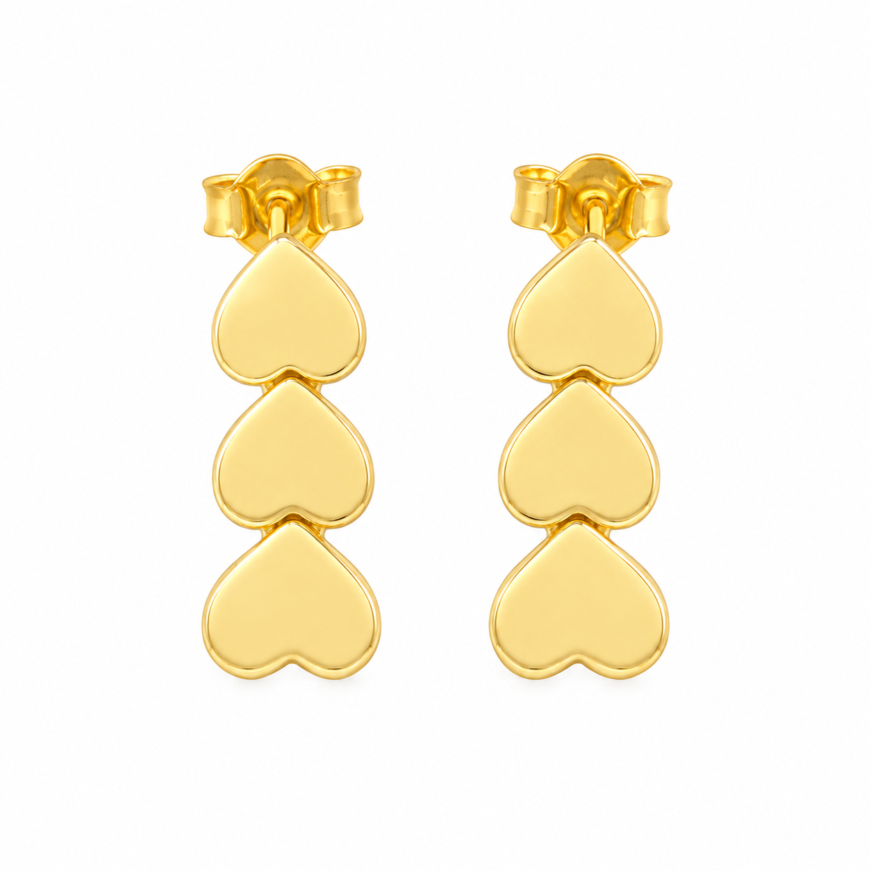 Gold Heart Shape Hanging Earrings 21KT - FKJERN21KM12054