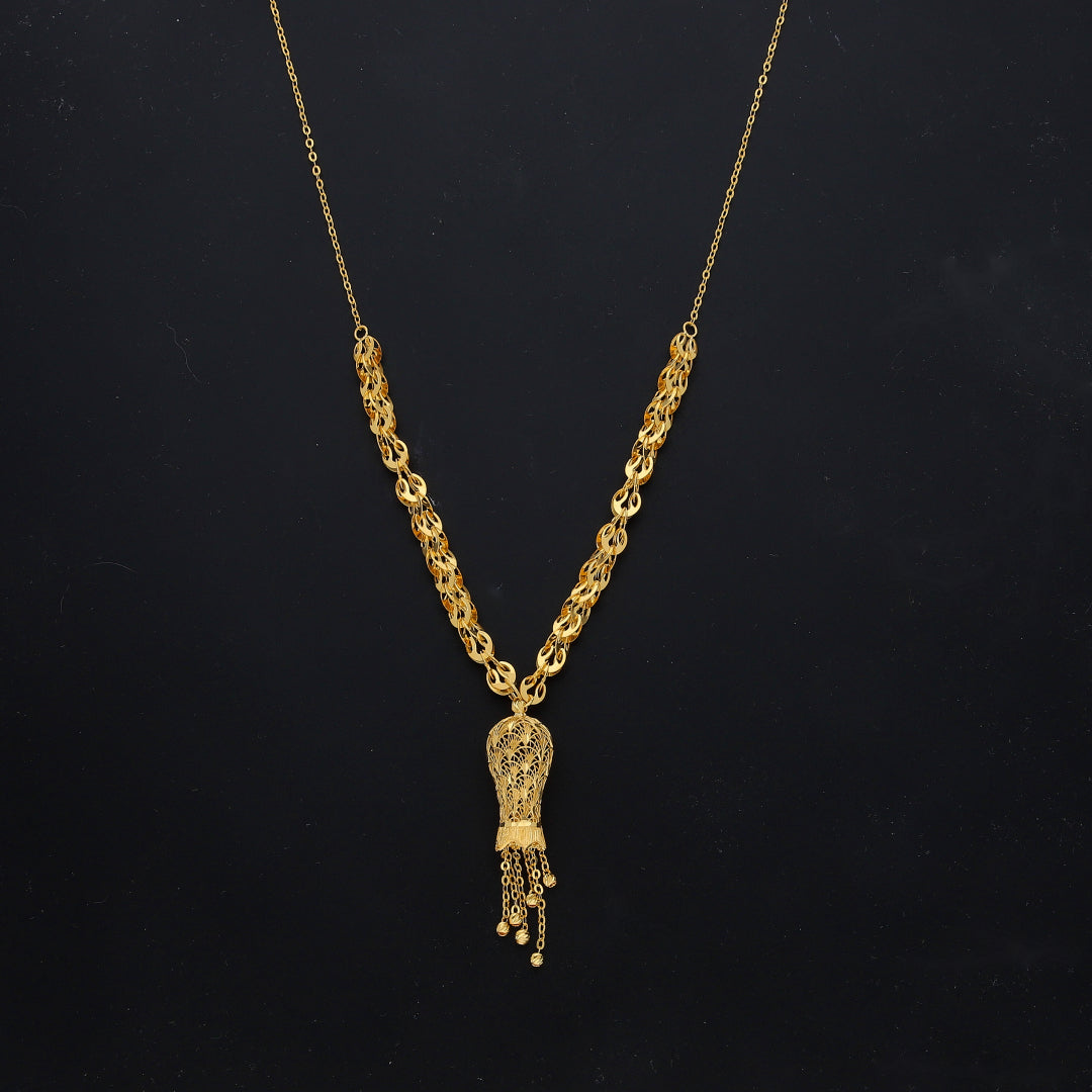 Gold Classic Turkish Necklace 21KT - FKJNKL21KM11615
