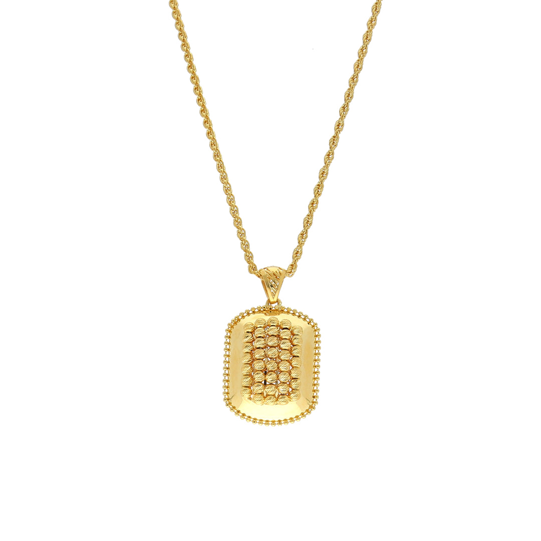 Gold Beads Design Necklace (Chain With Pendant) 21KT - FKJNKL21KM11772