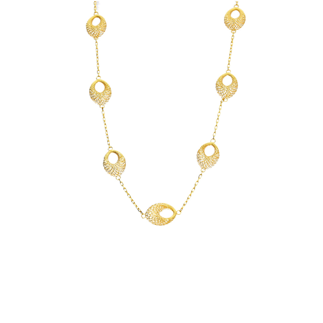 Gold Classic Turkish Necklace 21KT - FKJNKL21KM11800