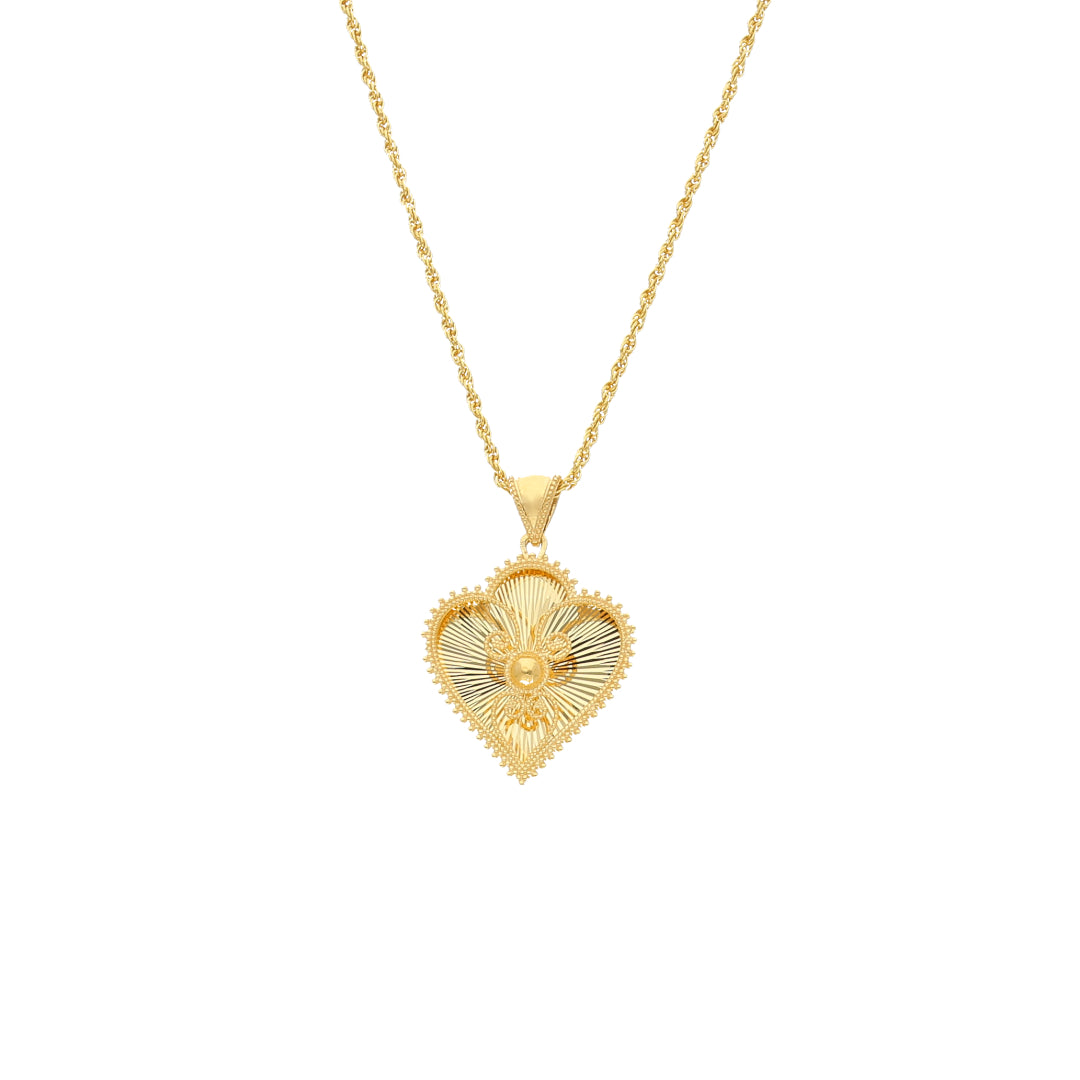 Gold Leaf Shaped Necklace (Chain with Pendant) 21KT - FKJNKL21KM11837