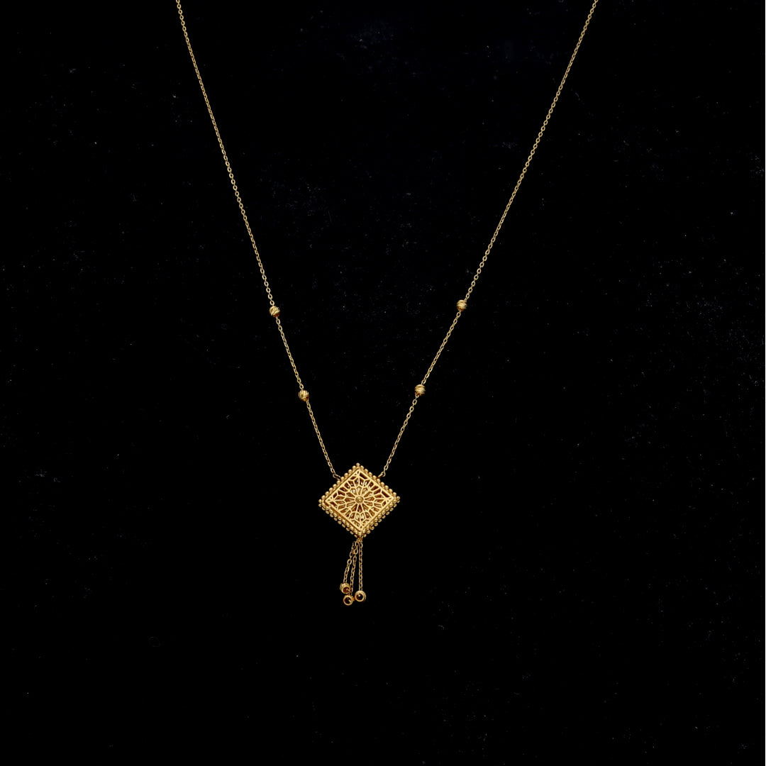 Gold Traditional Necklace 21KT - FKJNKL21KM11852