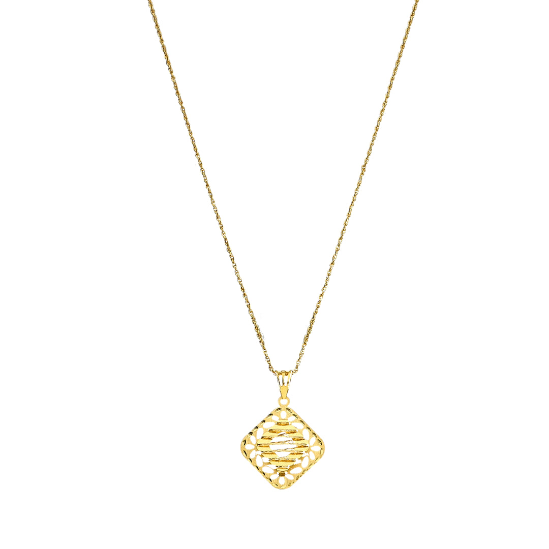 Gold Necklace (Chain with Turkish Design Pendant) 21KT - FKJNKL21KM12024