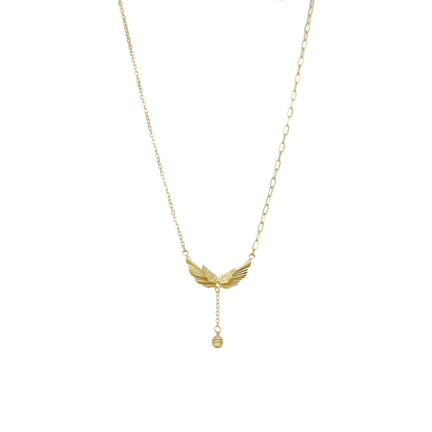 Gold Retro Wings Necklace 21KT - FKJNKL21KM12042
