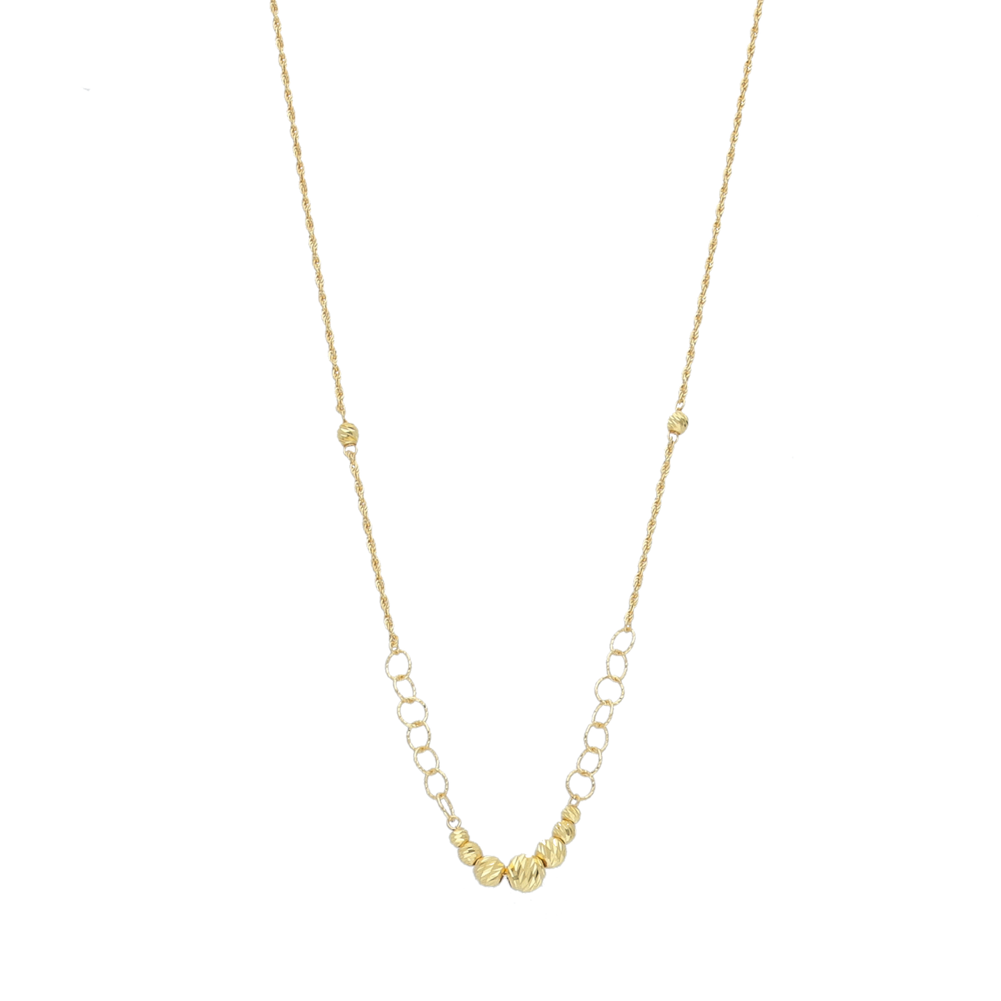 Gold Beads Necklace 21KT - FKJNKL21KM12046