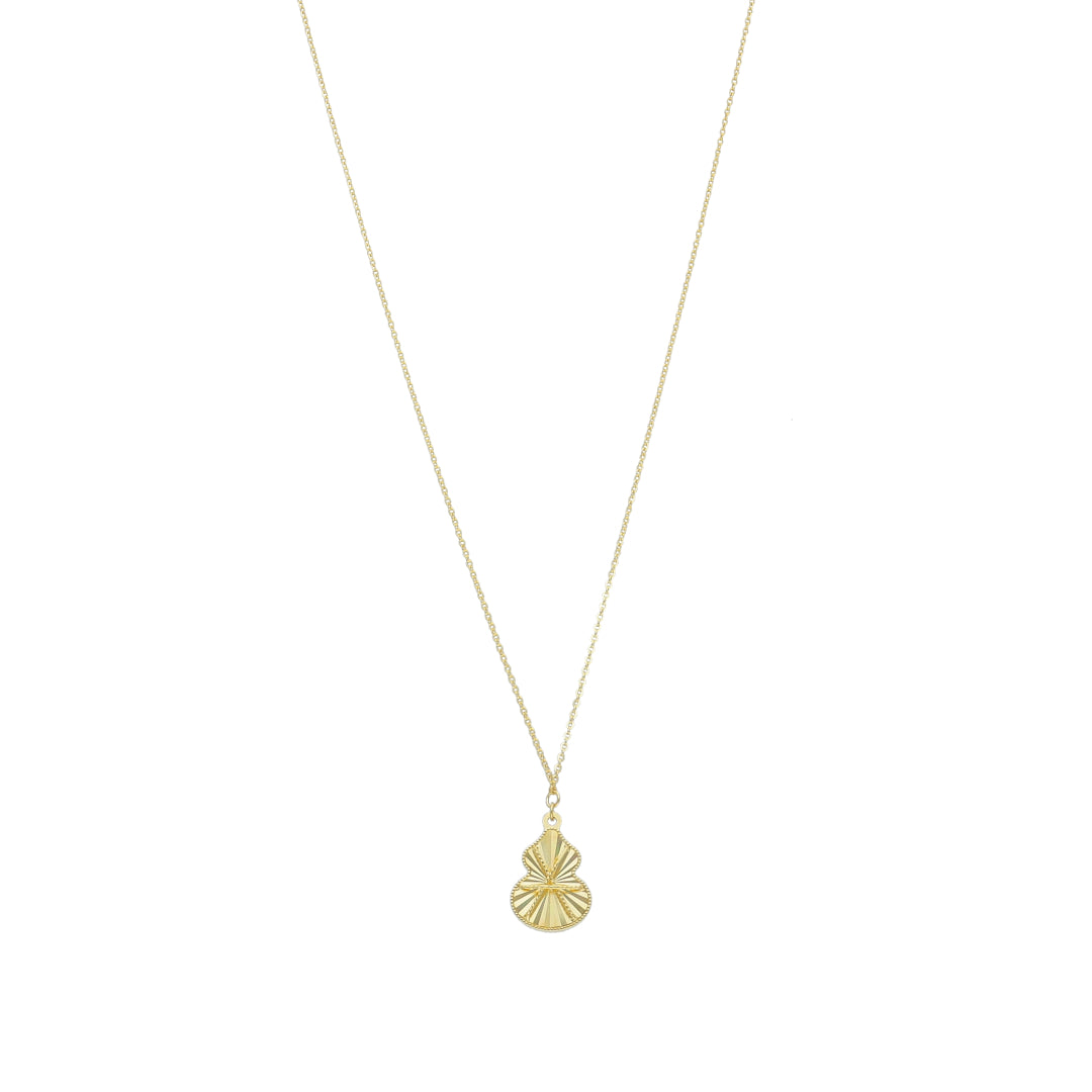 Gold Gourd Shape Necklace 21KT - FKJNKL21KM12047