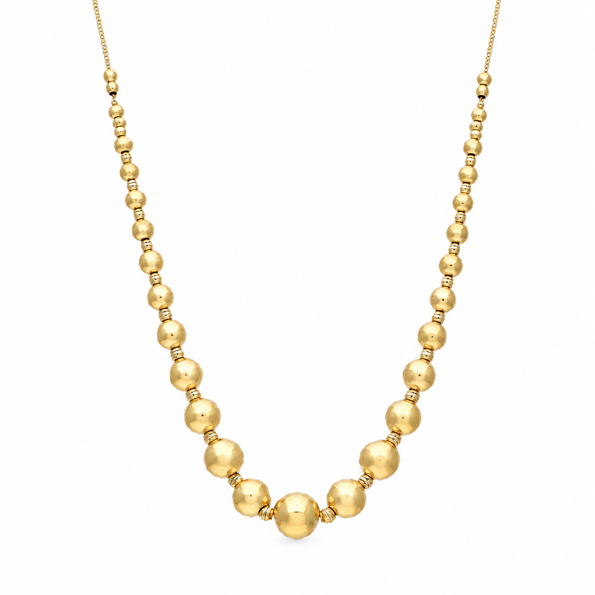 Gold Beads Necklace 21KT - FKJNKL21KM12083