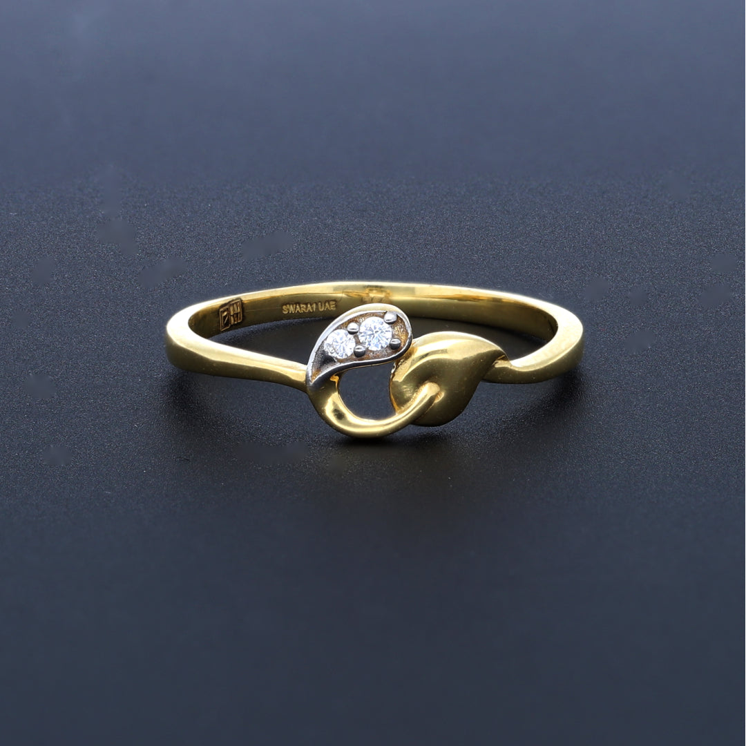 Gold Leaf Motif Ring 18KT - FKJRN18K10431