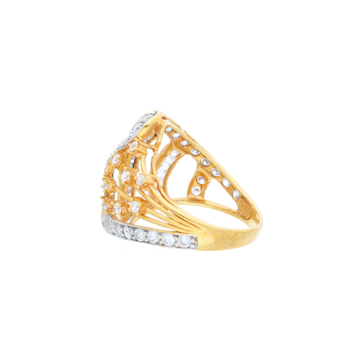 Gold Radiant Curve Ring 21KT - FKJRN21KM10478