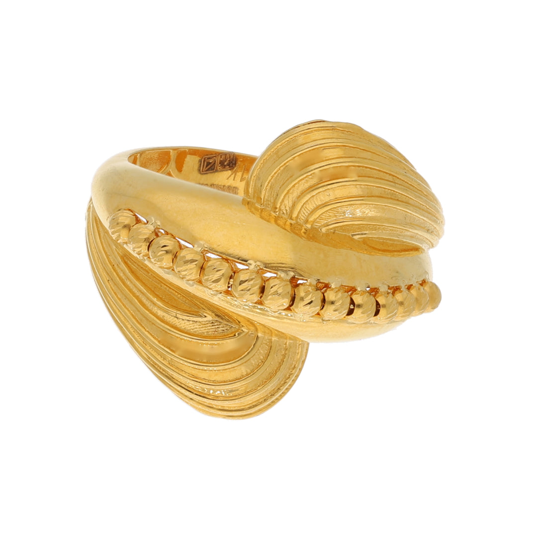 Gold Shell Curve Ring 21KT - FKJRN21KM10884