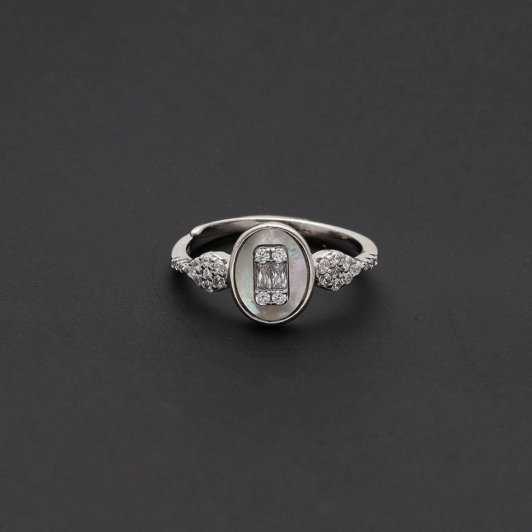Sterling Silver 925 Luna Oval Ring - FKJRNSL10724
