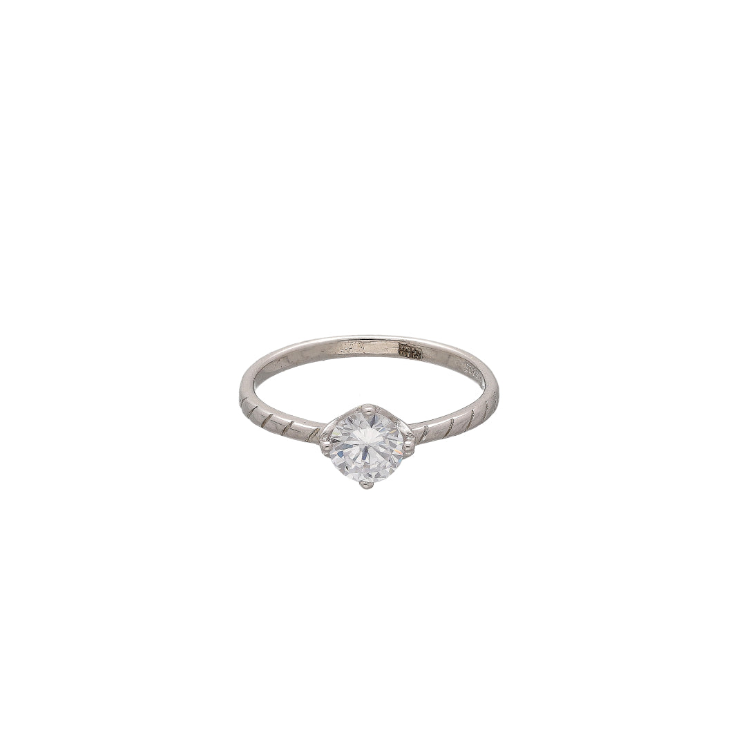 Sterling Silver 925 Aurora Solitaire Ring - FKJRNSL10732