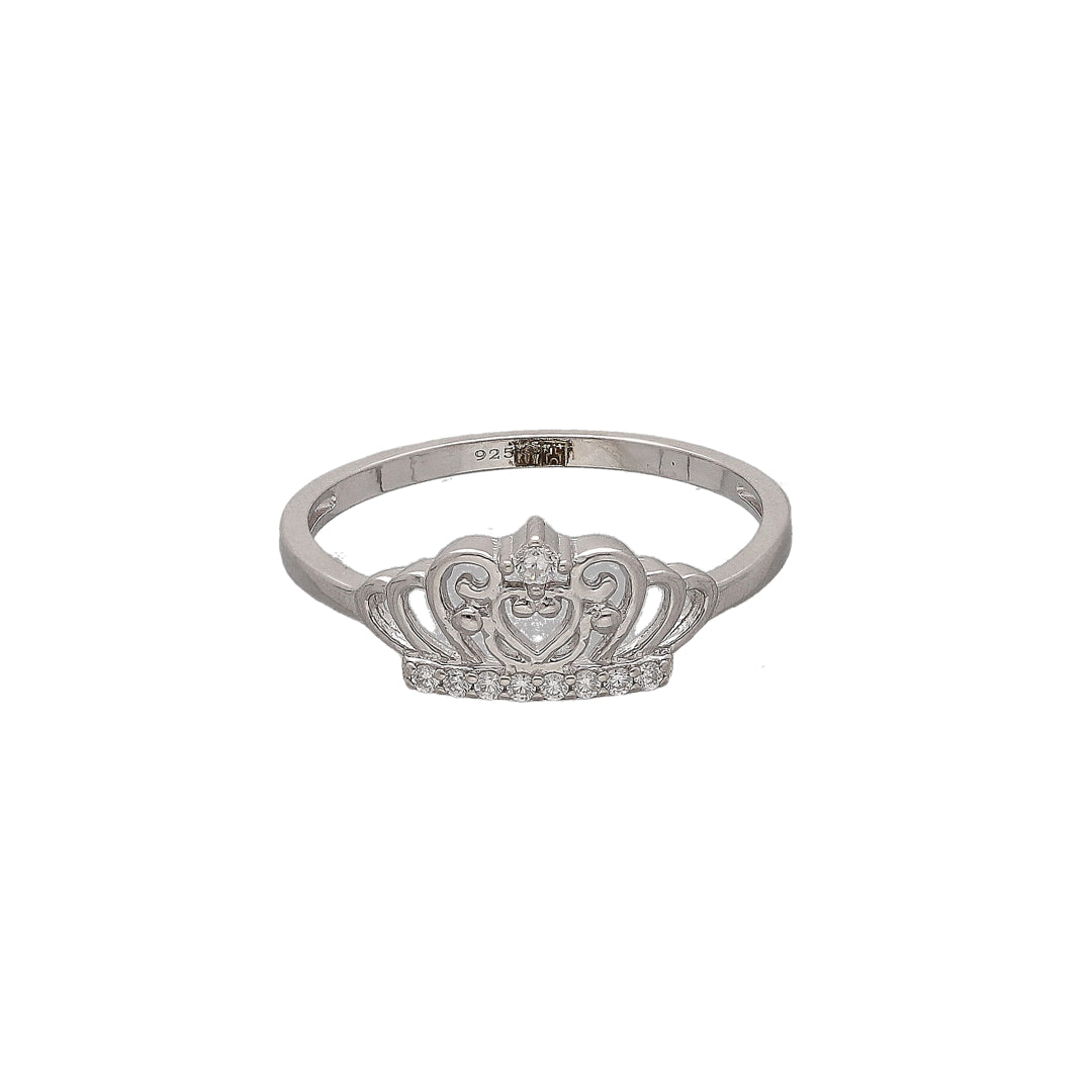 Sterling Silver 925 Crown Ring - FKJRNSL10733