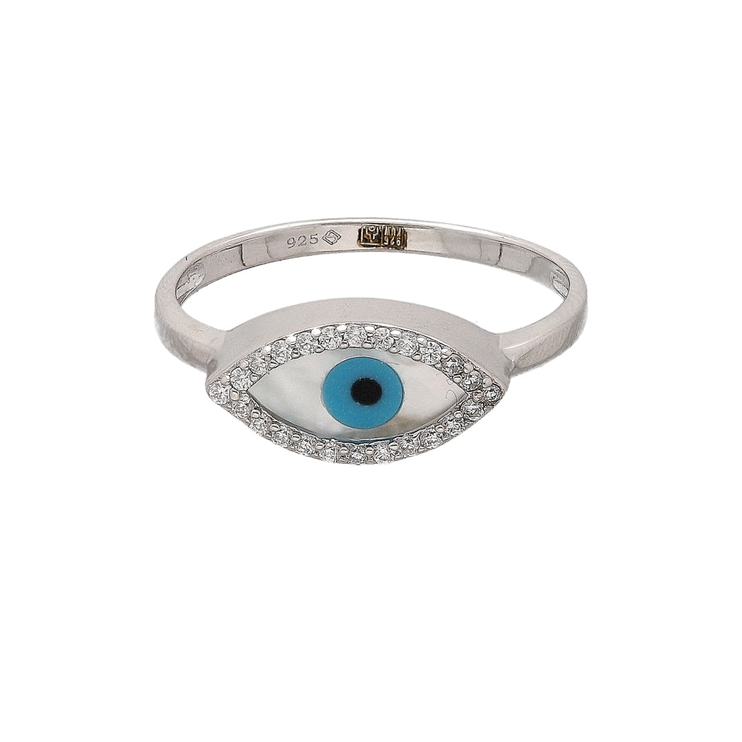 Sterling Silver 925 Evil Eye Ring - FKJRNSL10734
