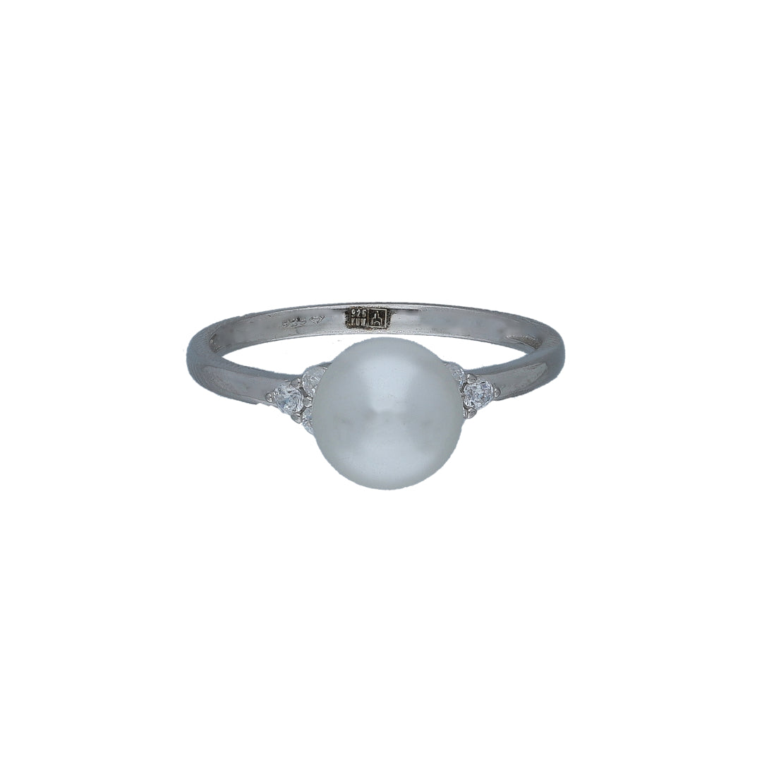 Sterling Silver 925 Moon Pearl Ring - FKJRNSL11011
