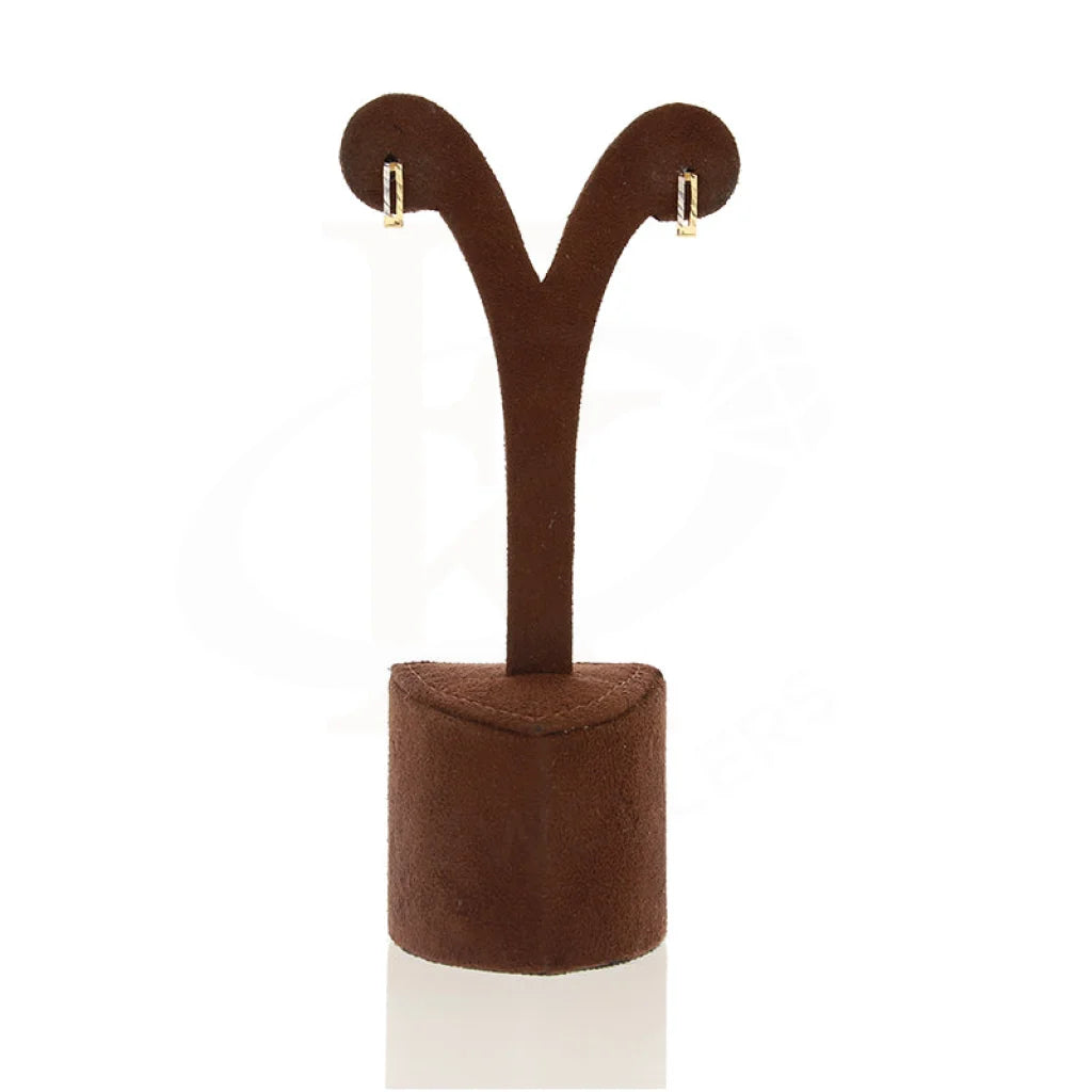 Dual Tone Gold Clip On Hoop Earrings 18Kt - Fkjern18K5516