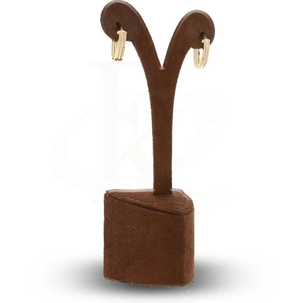 Dual Tone Gold Hoop Earrings 18Kt - Fkjern18K2840