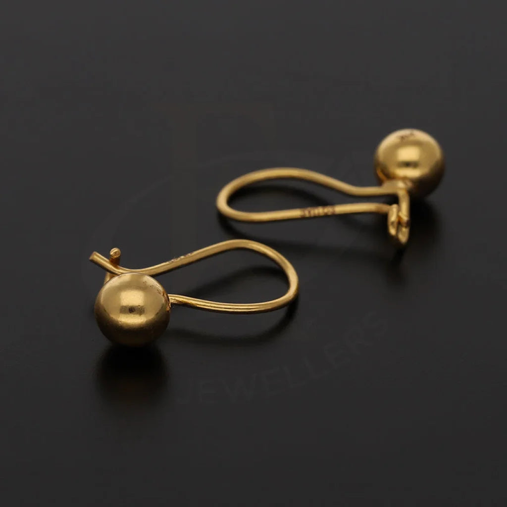 Gold Ball Hoop Earrings 21Kt - Fkjern21Km5424
