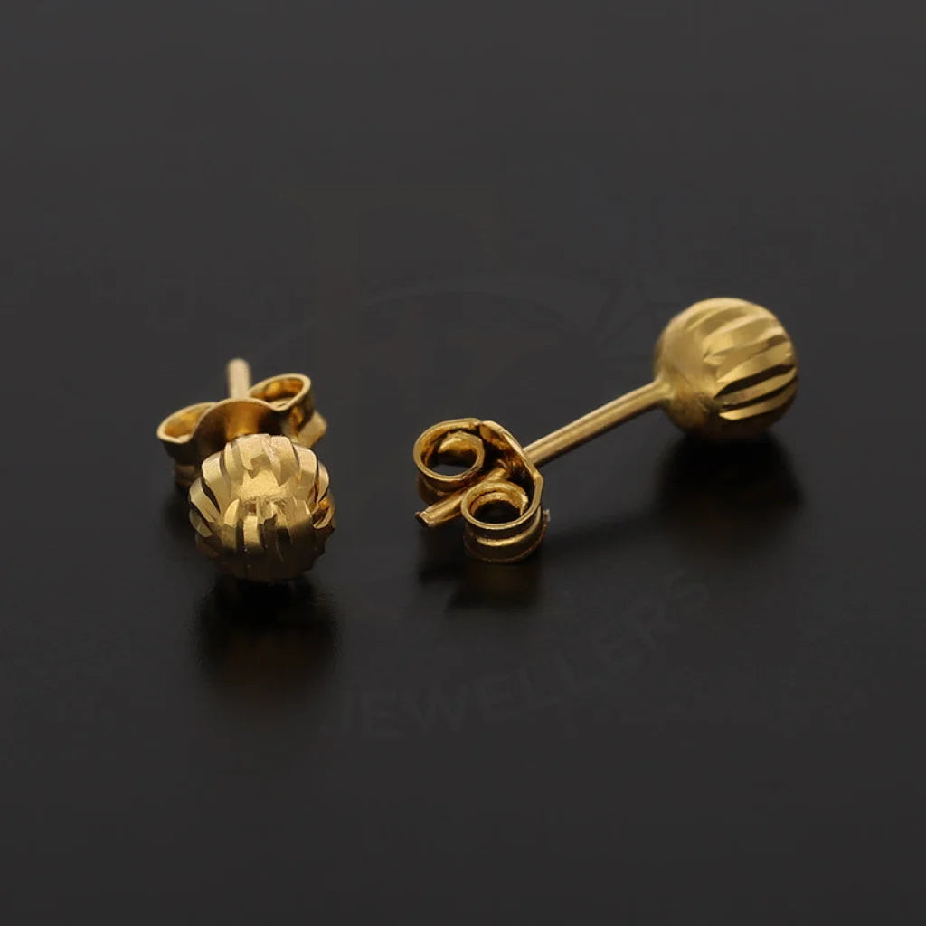 Gold Ball Stud Earrings 21Kt - Fkjern21Km5422