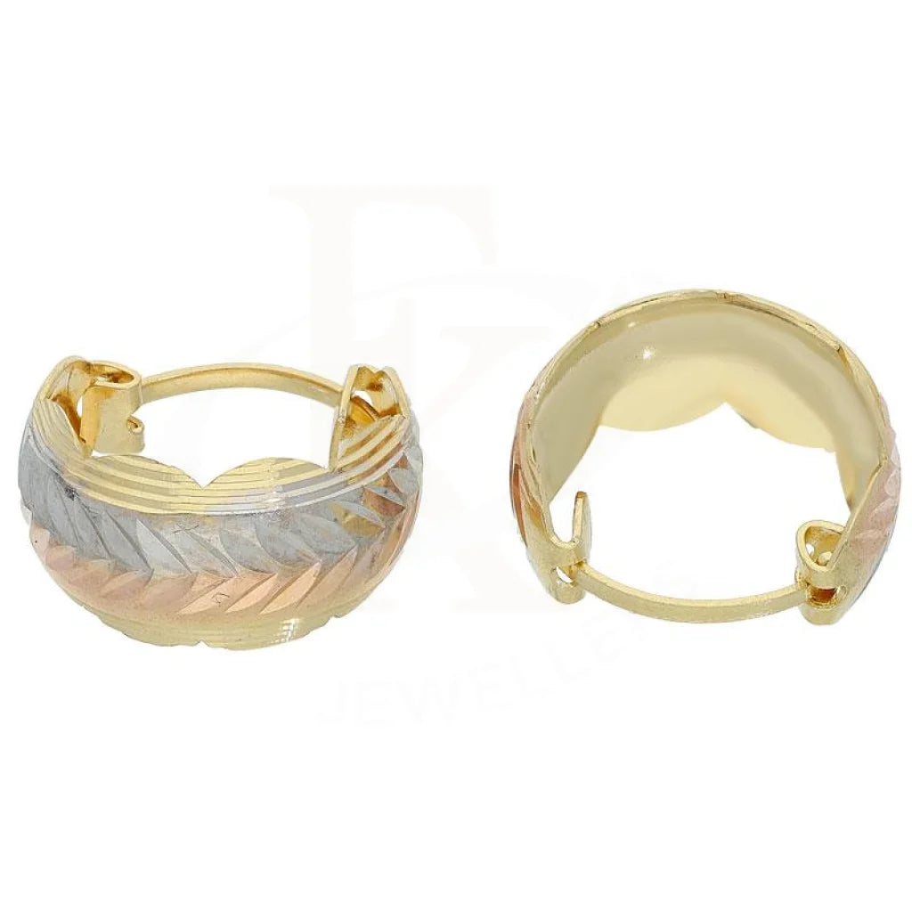 Gold Clip On Hoop Earrings 18Kt - Fkjern18K1776