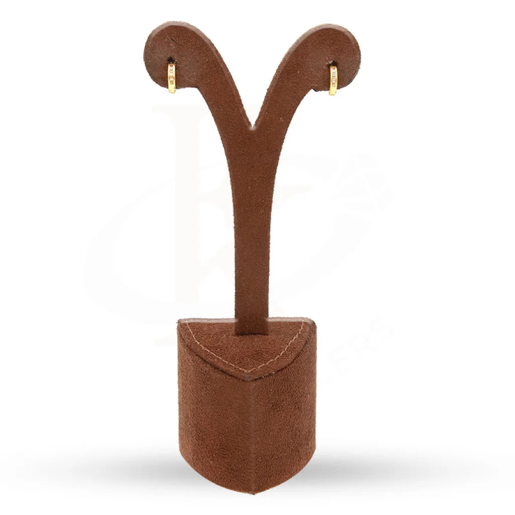 Gold Clip On Hoop Earrings 21Kt - Fkjern21Km5047