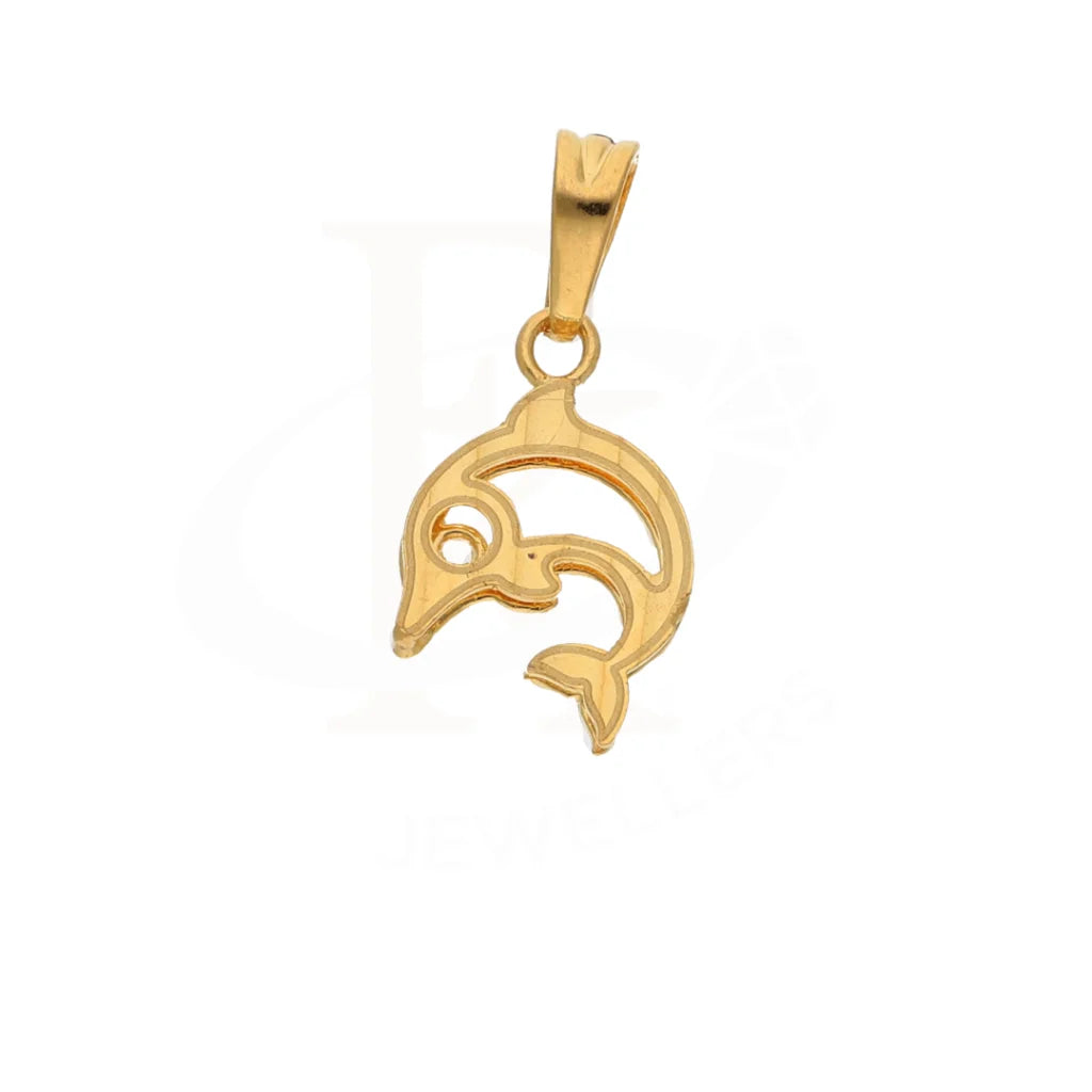 Gold Dolphin Shaped Pendant 21Kt - Fkjpnd21Km8534 Pendants