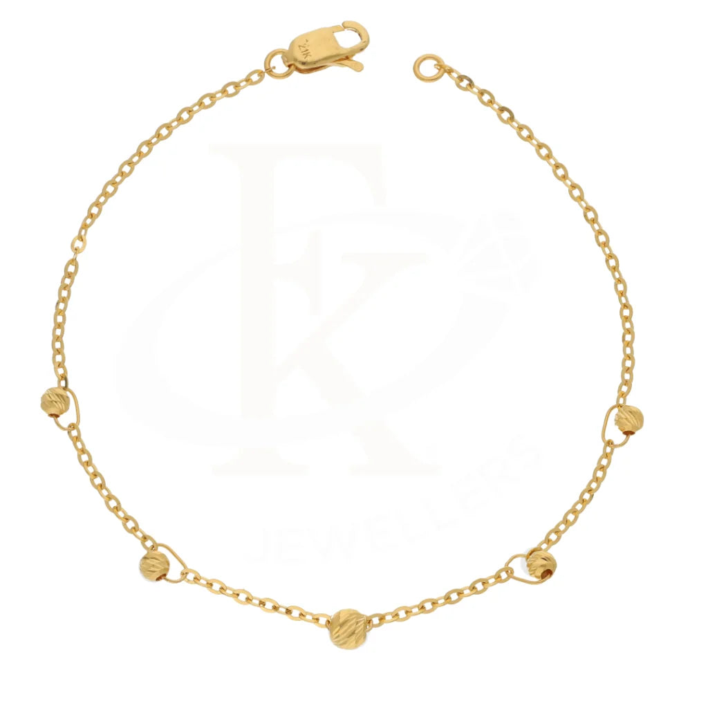 Gold Faceted Bead Bracelet 21Kt - Fkjbrl21Km8630 Bracelets