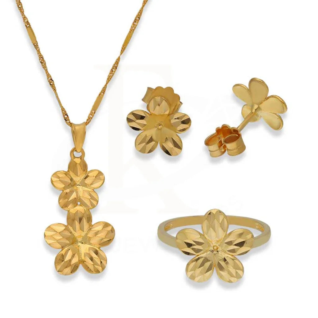 22kt gold pendant online and earring set