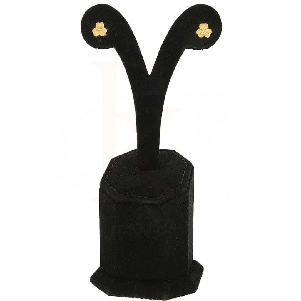 Gold Flower Shaped Stud Earrings 18Kt - Fkjern18K2303