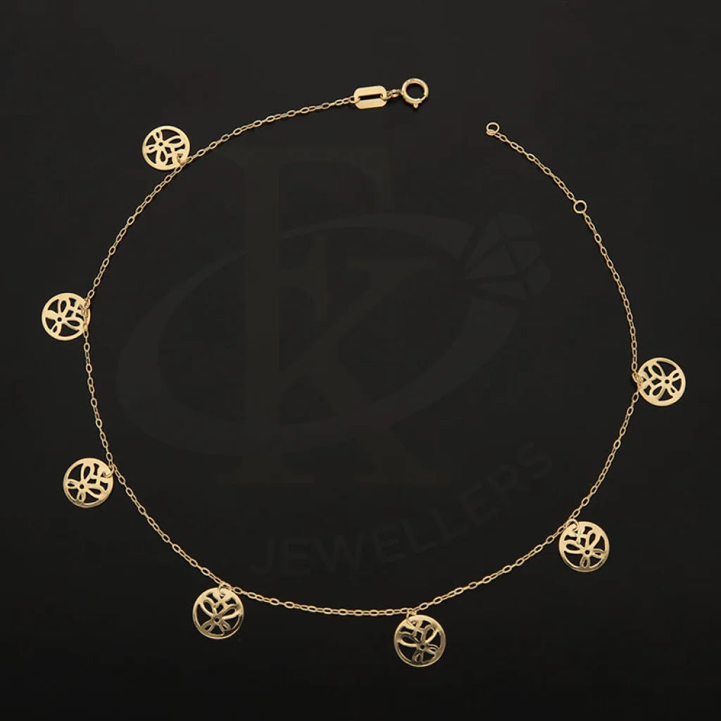 Gold Hanging Flowers Anklet 18Kt - Fkjankl18K5427 Anklets